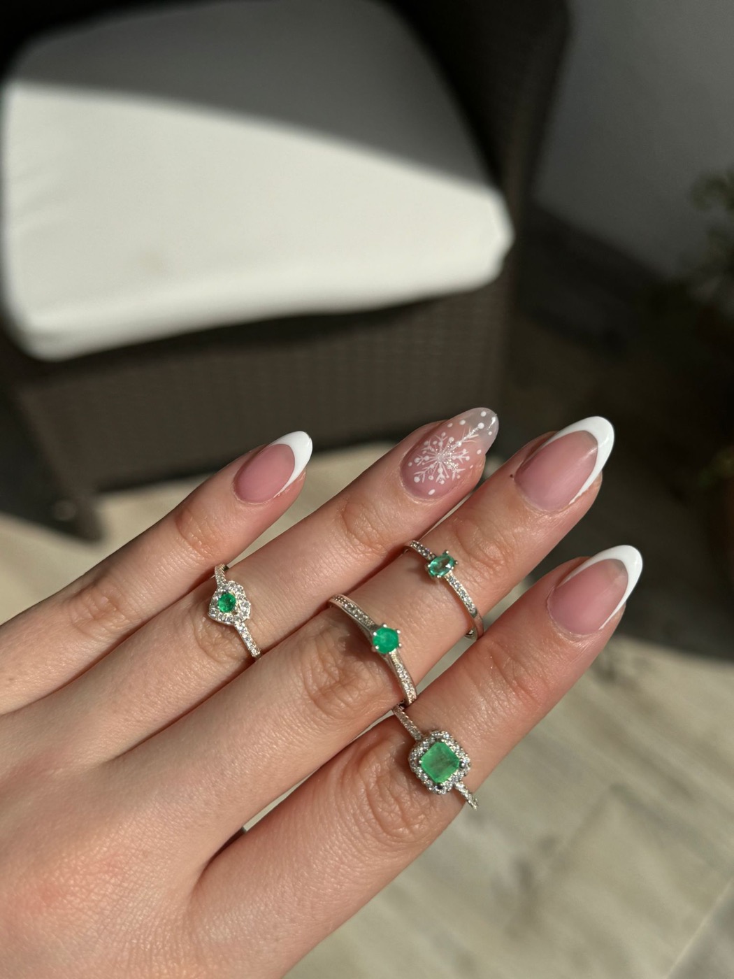 Anillos de esmeralda colombiana en plata de ley 925